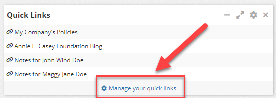 Manage your quick links