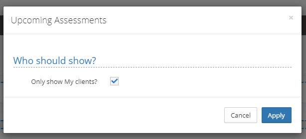 A simple checkbox will be present in the upcoming assessments widget.