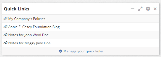 Quick Links Widget